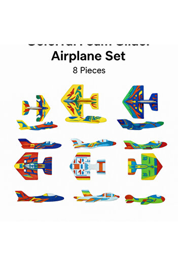 TSUMAB Colorful Foam Glider Airplane Set – 8 Pieces