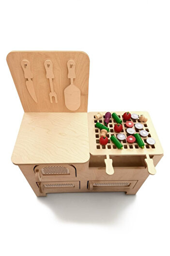 HOBBY HOUSE Ahşap Barbekü Mutfak Ahşap Meyve Hediyeli