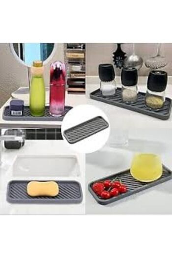Leony Silicone Non-Slip Folding Oil Pot Stand Mat, Organizer Presentation Soap Dish Mat 23X10 cm