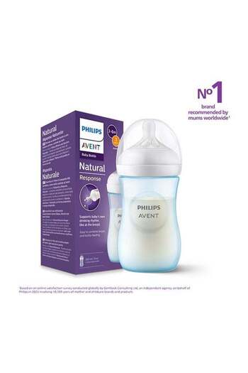 Philips Avent Natural Response Baby Feeding Bottle 260ml | Blue Color