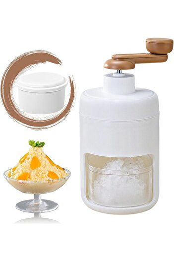 Generic Small Shaved Ice Machine, Hand-Cranked Ice Crusher, Portable Ice Shaver