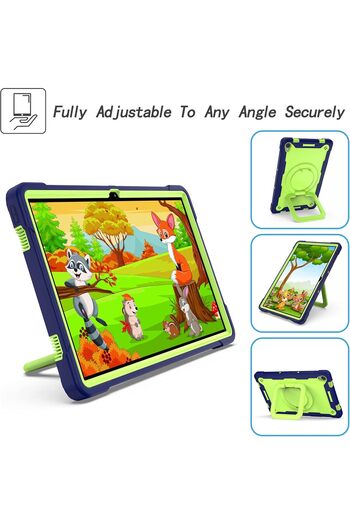 SIGLOO Apple iPad 9/8/7 Gen 10.2'' case, full protection, anti-shock, rotating stand, green-blue