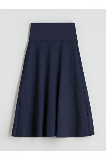 LC Waikiki Lcw Vision Navy Blue Elastic Waist Skirt W5Jl23Z8