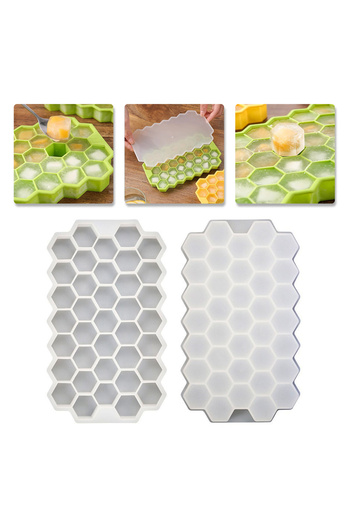 Getshopmini Ice Refrigerator Honeycomb Ice Mold Honeycomb Ice Making Mold with Lid Silicone 2.5X2Cm