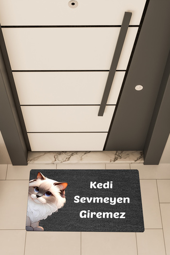 Dormot High Quality Digital Printing Black, No Cat Lover Theme Door Front Mat