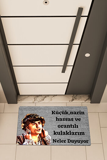 Dormot High Quality Digital Printing Gray, My Precise and Delicate Ears, Themed Door Front Mat