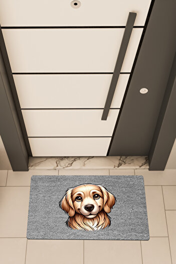 Dormot Copy - High Quality Digital Print Grey, Cute Dog Themed Door Front Mat