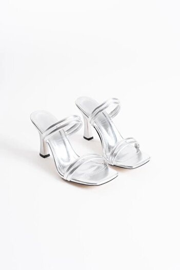 Zerenyus Petra Premium Women's Silver Heeled Slippers