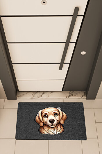 Dormot High Quality Digital Print Black, Cute Dog Theme Door Front Mat