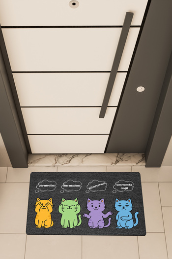 Dormot High Quality Digital Printing Black, I Didn'T See, I Didn'T Hear, I Don'T Know, Themed Door Mat