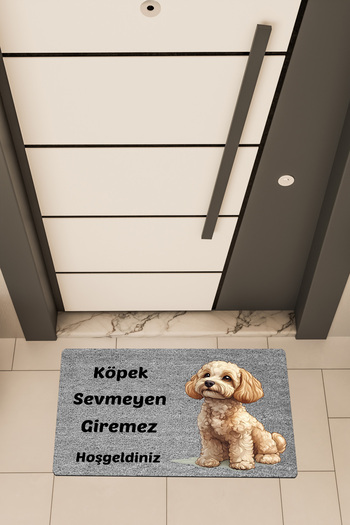 Dormot Quality Digital Printing Gray, Dog Lover Not Entering Themed Door Mat