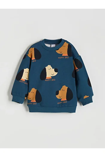 LC Waikiki Dog Printed Baby Boy Sweatpants and Sweatshirt 2-Piece Set