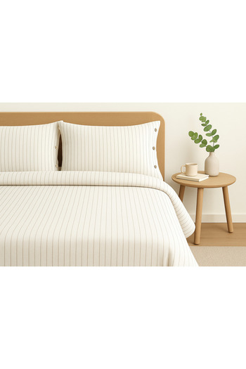 PureText |   Purelight |   Washable Yarn Dye Cotton Double Duvet Cover Set |   200X220Cm |   Brown
