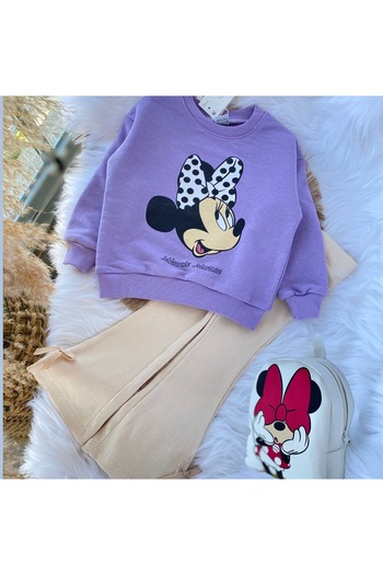 KOKOŞ BEBEK Girl's 3-Piece Set with Bag (Sweatshirt + Leggings + Bag)