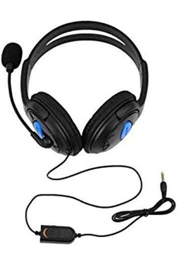erorex Black/Blue Wired Gaming Headset Headphones With Microphone For Sony Ps4 For Playstation 4