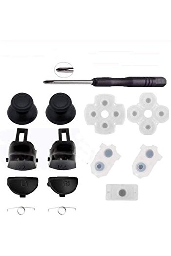 erorex Guanximaoyi Trigger Buttons Thumb Stick Grips Cover Cap + Conductive Rubber Button Repair Parts Ps4