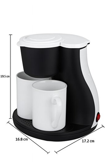 Biki Portable Drip Coffee Maker – 240ml, 450W, With 2 Cups, On/Off Switch | ماكينة قهوة بالتقطير