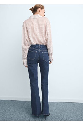 MANGO Woman Violeta yüksek bel flare jean pantolon