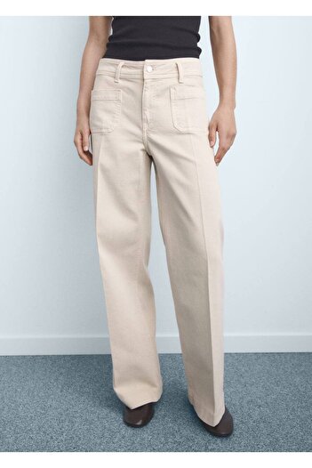 MANGO Woman Wideleg Pocket Jeans