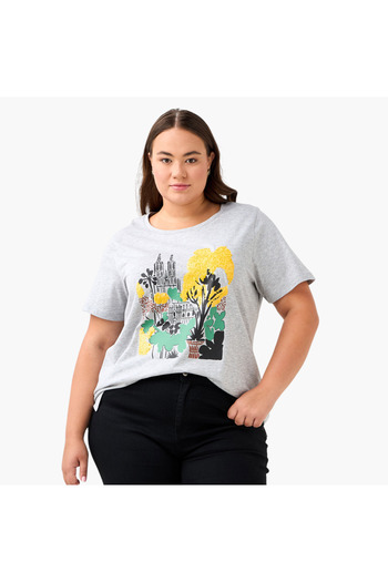 Ulla Popken Plus Size Ulla Popken Printed T-shirt