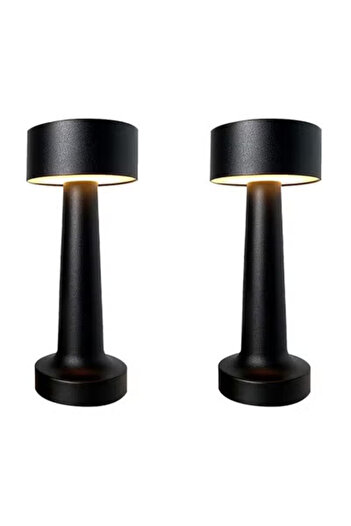 Taimi Pack of 2 Dimmable Wireless Touch LED Lights, Portable Rechargeable LED Desk Lamp, Black