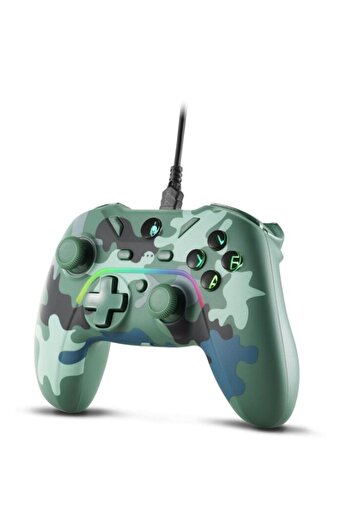 Spartan Gear Controller Spartan Gear Pelekys Wired Verde Camo Pentru Ps3 si PC