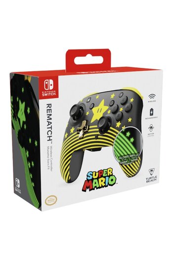 Turtle Beach Controler Wireless Rematch Super Mario Star, 40 hours autonomy, luminescent, Nintendo Switch