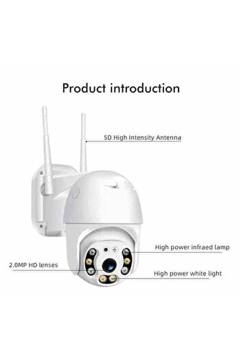 Tradeo Outdoor WiFi Security Camera, 1080P HD, IP66 Waterproof, 320° Pan, 110° Tilt, Night Vision, Audio