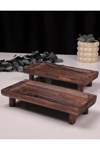 Bambum 2 Piece Pavlonya Noble Wooden Presentation and Serving Set – Rectangular Serving Plates