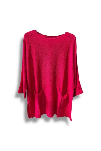 SUMEF Mercerized Knitwear Women's Oversize Tunic - Size 38-52 Compatible Standard Size