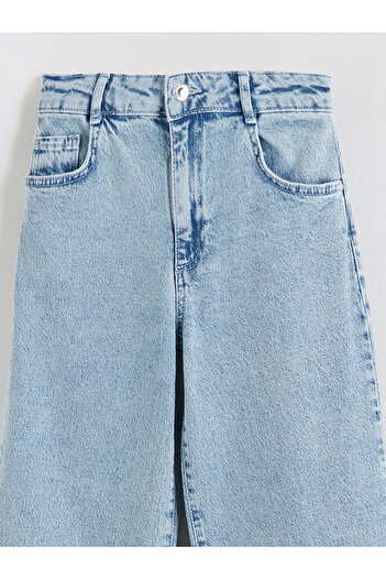 LC Waikiki Lcw Kids Blue Wideleg Girl Jean Pants