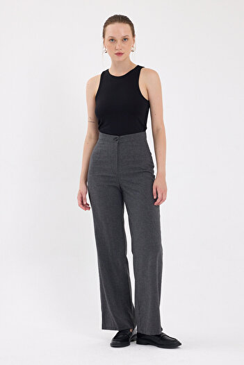 Rays Anthracite High Waist Palazzo Women's Trousers 8021A