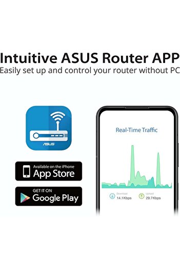 ASUS راوتر RT-AX57 AX3000 واي فاي 6 - سريع ثنائي النطاق وآمن
