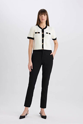 DeFacto Classic Chino Black Women's Trousers C1429Ax/Bk81
