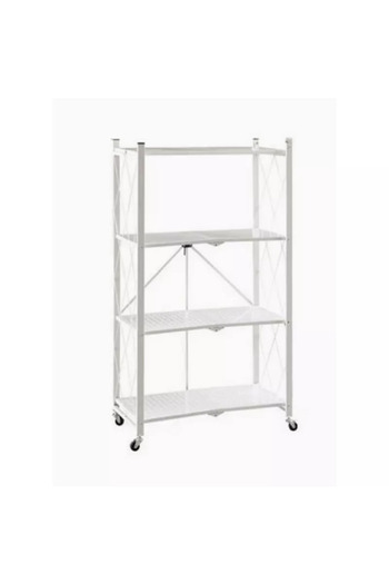 1st Kitchen Storage Shelves with Wheels, 4 Shelves - White