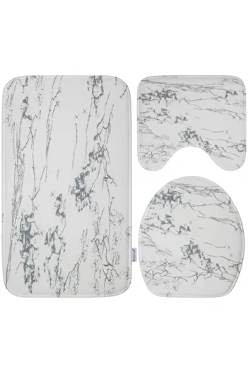 FizioTab Set of 3 FizioTab® Bath Mats, Anti-Slip, White Grey