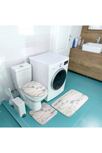 FizioTab Set of 3 FizioTab® Bath Mats, Anti-Slip, White Grey
