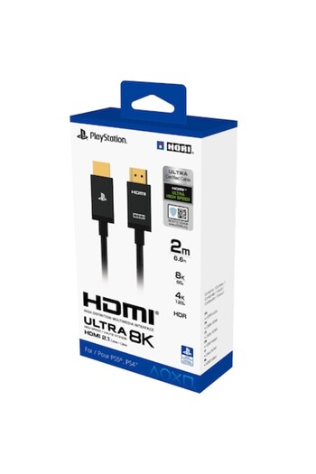 Hori Cablu HDMI de ultra-rapidă pentru PlayStation 5, 2 m, 8K la 60 Hz, 4K la 120 Hz, HDR, eARC, negru
