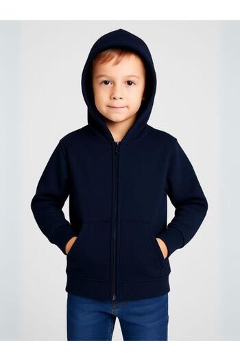 Zekids Children's Zippered Thin Seasonal Basic Hooded School Cardigan
