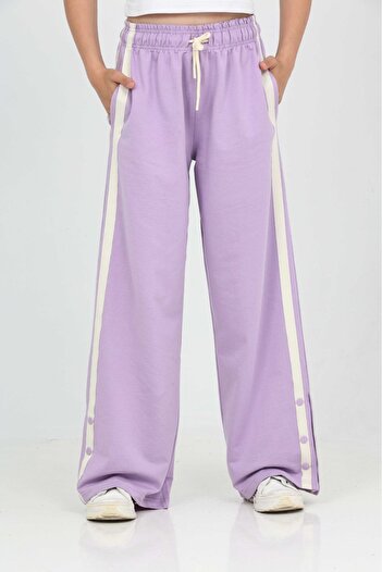 Toontoy Girl's Full-Length Striped Tracksuit Bottom