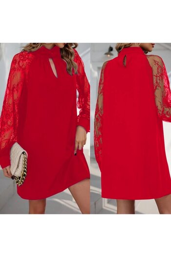 Masspera Women's Long Sleeve Drop Detail Sandy Mini Dress