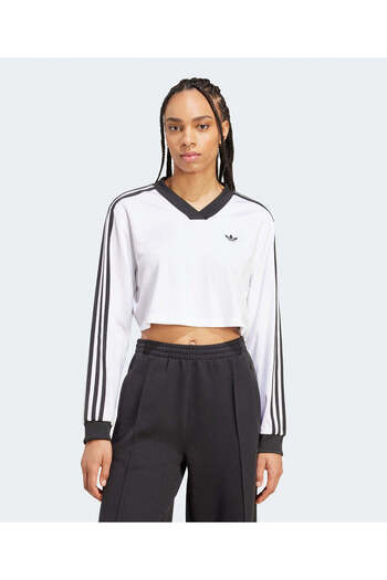 adidas Adicolor Football Jacquard Crop Long-Sleeve Top
