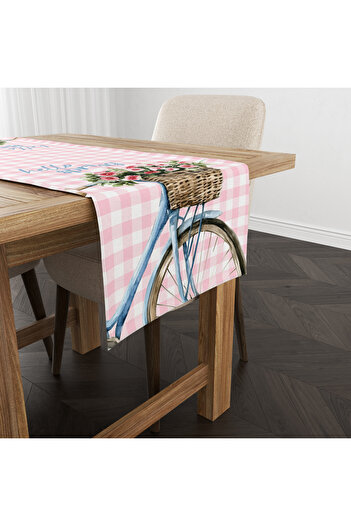 Evmila Summer and Spring Themed Floral Patterned Velvet Runner