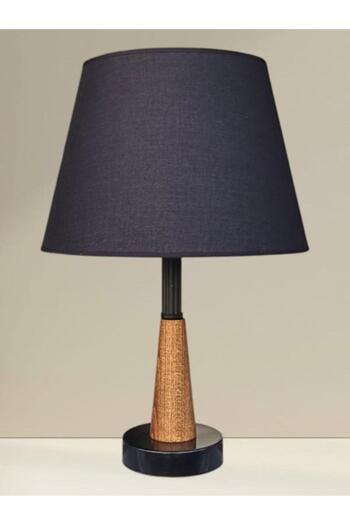 DEDE Legna Lamp Shade with Black Hat and Natural Wood Body