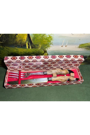 tayfuntufan antika koleksiyon 1960S French Karaca Feet Serving Set with Handle in Original Box