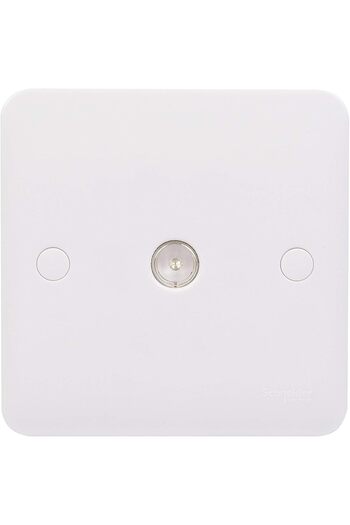 Schneider Electric Lisse 1-Gang TV/FM Square Edge Moulded Socket, White