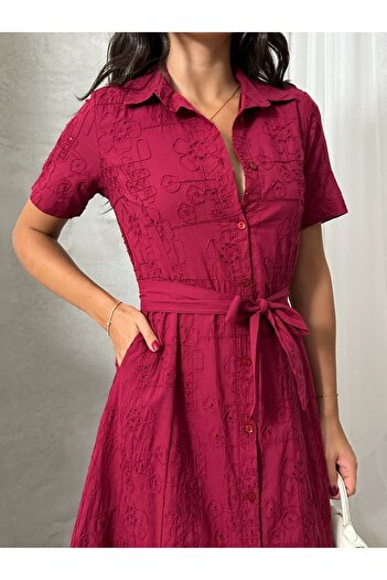 Queensland Waist Belted, Eye Beaded Pattern, Wrapped Maxi Length, Comfortable Stylish Casual Dress