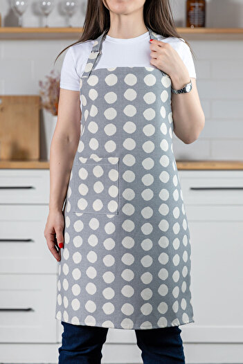 FAVORA Elegant Chef Adjustable Strap Kitchen Apron - Gray