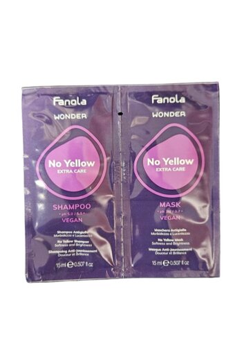 Fanola Tester Shampoo and Mask Anti-Yellow - Wonder No Yellow 2x15ml -