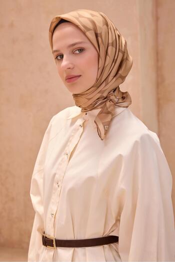 Belli Tivil Pure Silk Scarf 4117 - 01 Cream Mixed Pattern